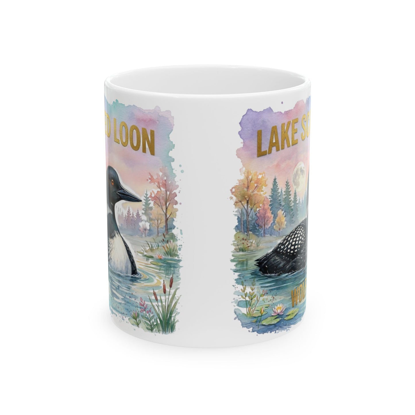 Ceramic Mug — Watercolor Loon 'Certified Loon • Wolf Bird • Lake Screamer'