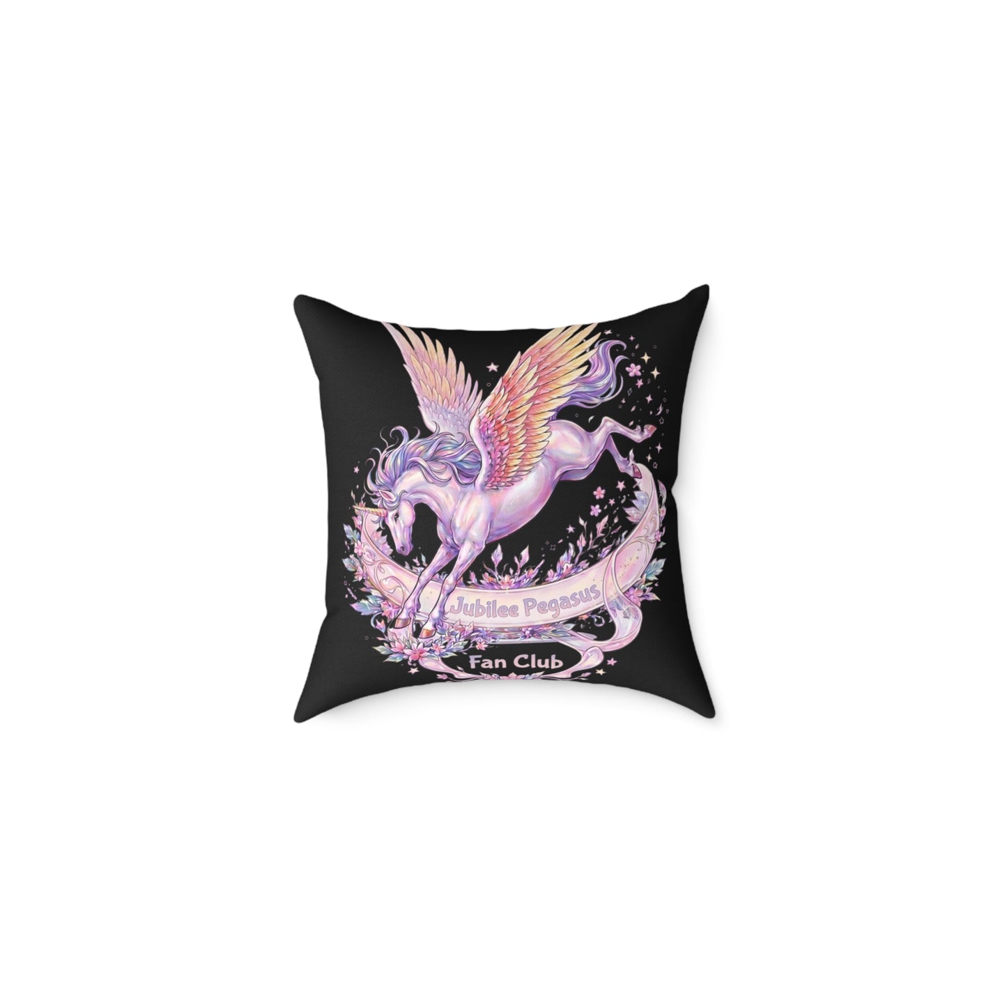 Emotional Support Pegasus Pillow — Bright Rainbow Fantasy Bookish Plush Accent