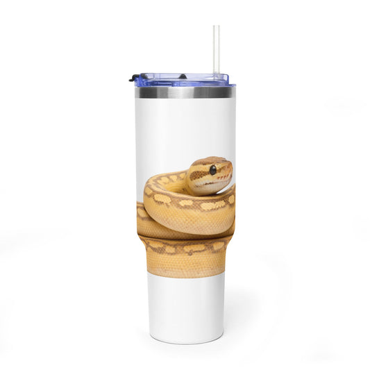 Ball Python Wrap 40oz Vacuum Tumbler — Pastel Highway Morph for Reptile Lovers Gift