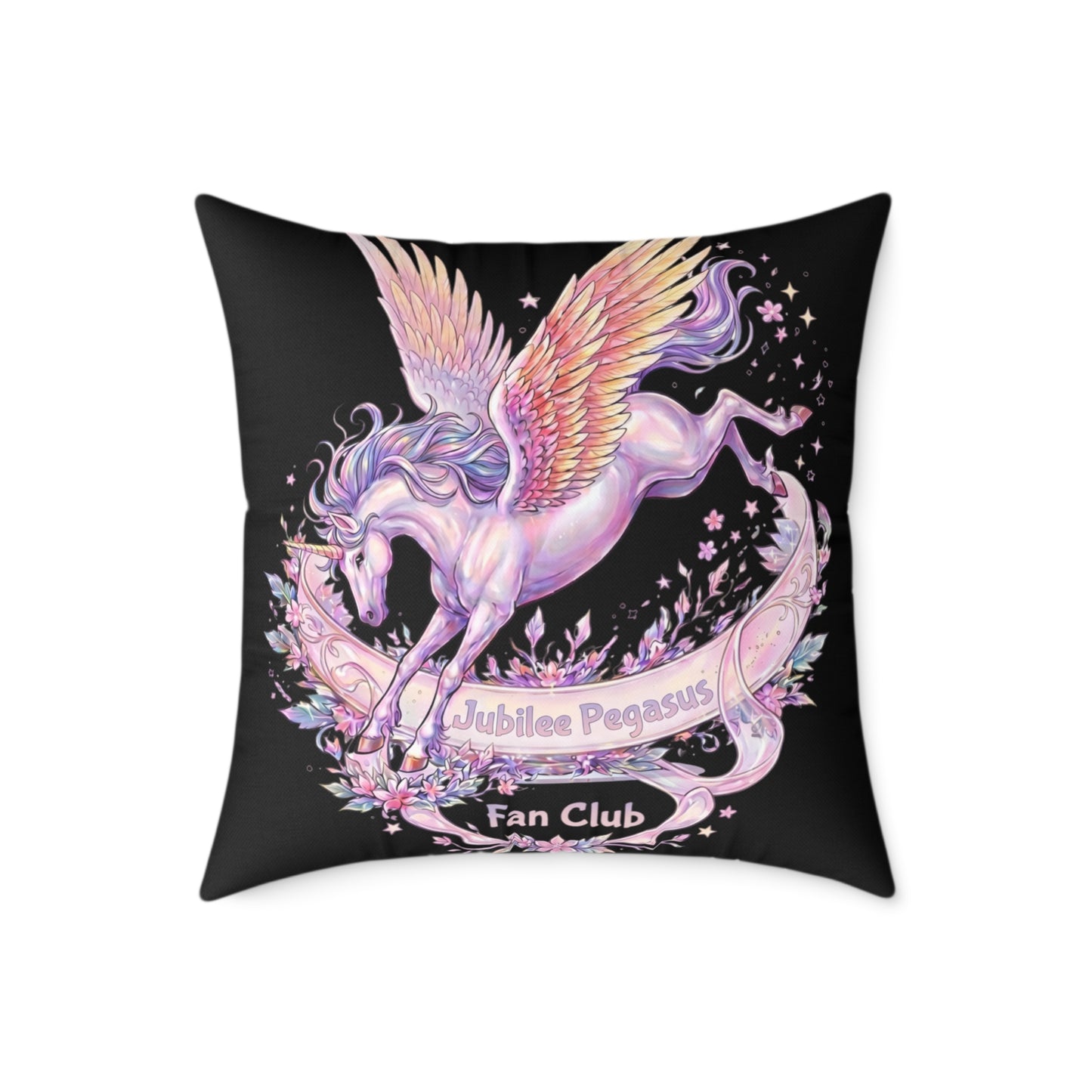 Emotional Support Pegasus Pillow — Bright Rainbow Fantasy Bookish Plush Accent
