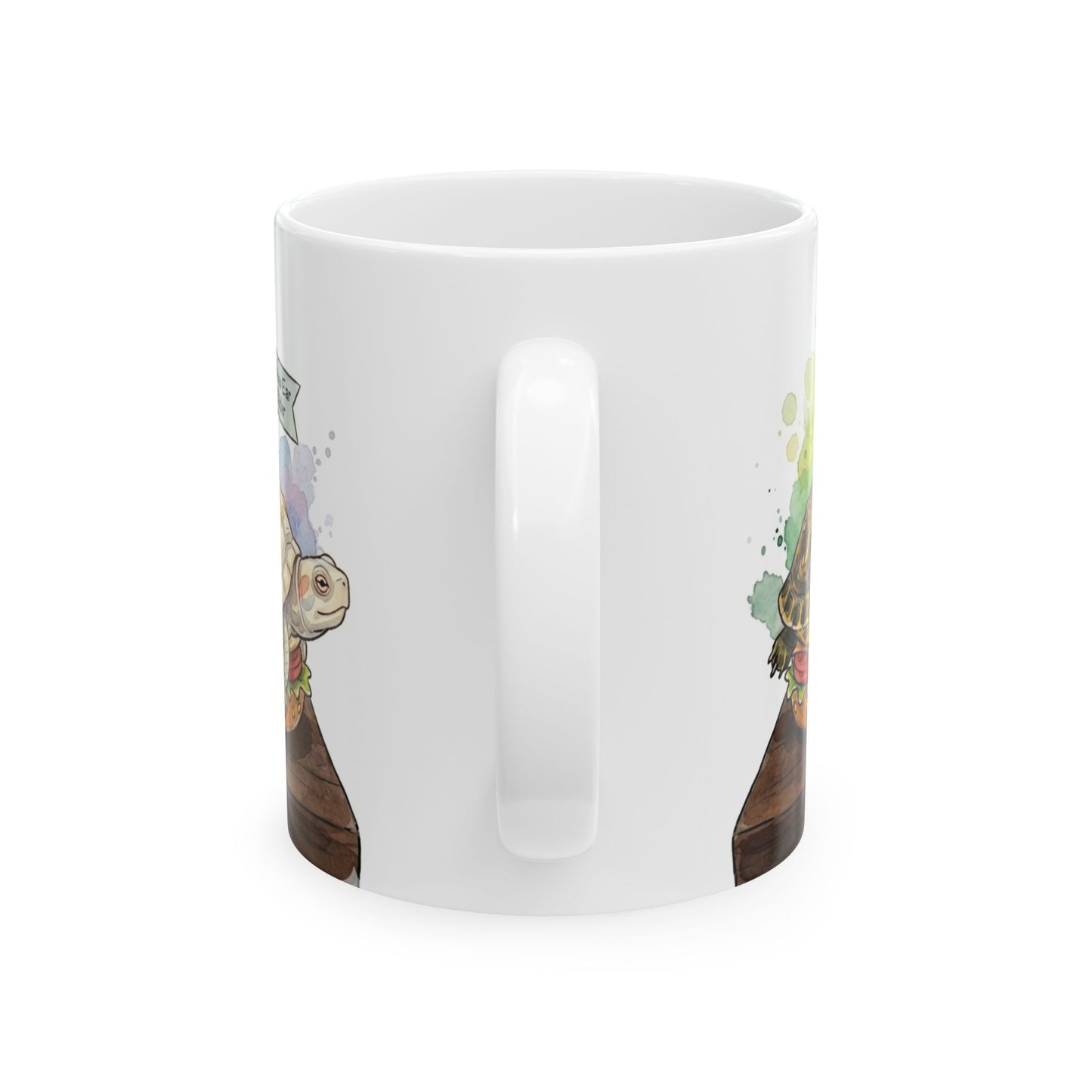 Slider Turtle Burgers Ceramic Mug — Pun Coffee Cup (11oz & 15oz) Reptile Gift