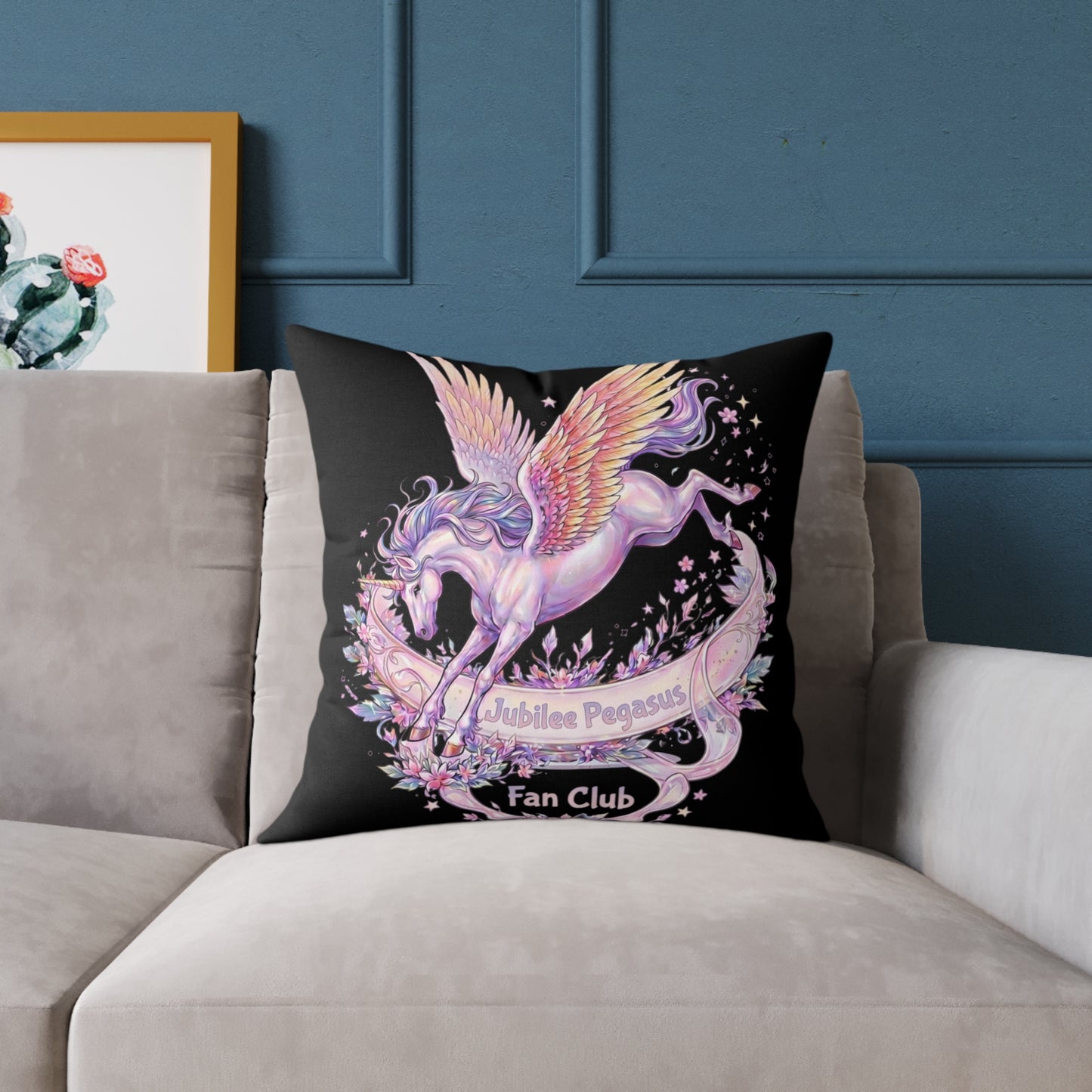 Emotional Support Pegasus Pillow — Bright Rainbow Fantasy Bookish Plush Accent