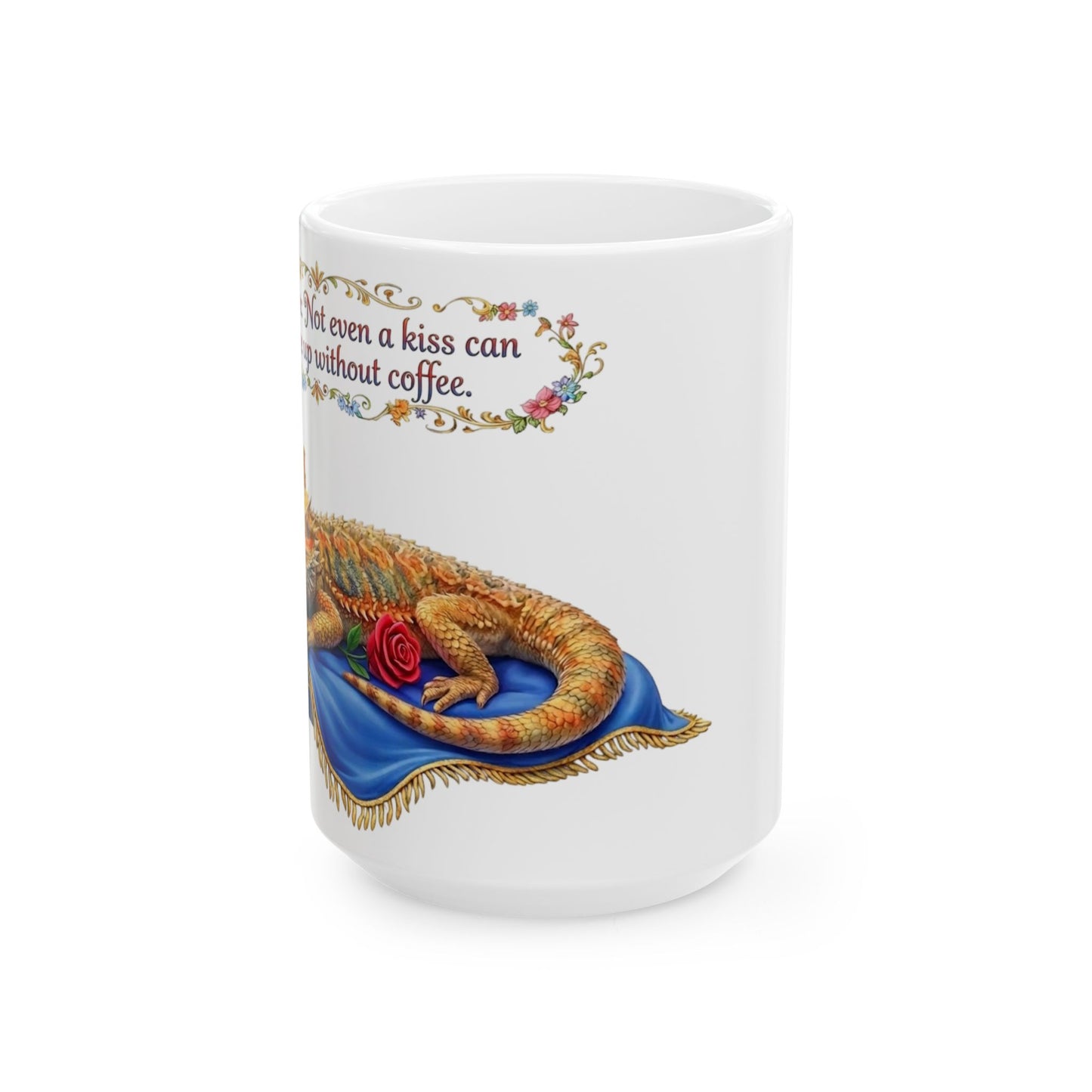 Bearded Dragon Brumation Mug — "Brumation: not even a kiss can wake me up without coffee."