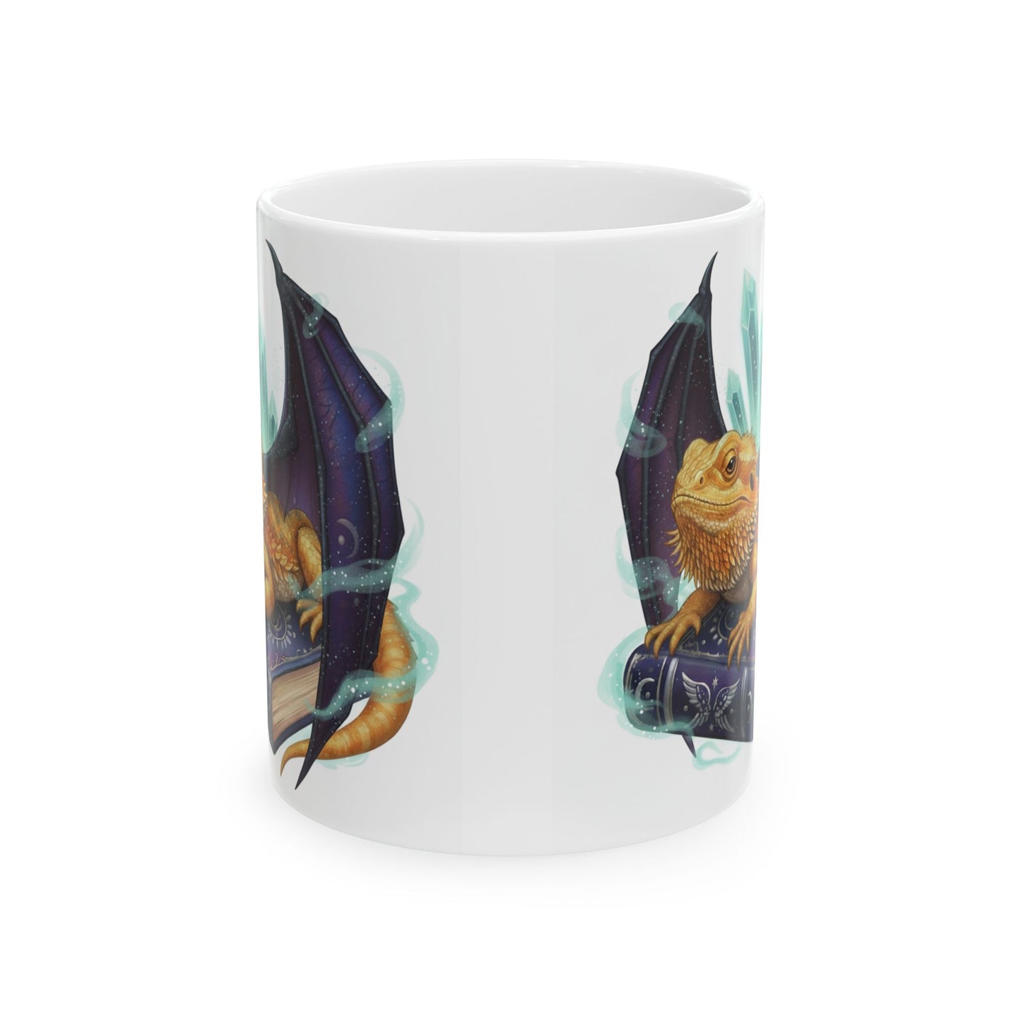 Bearded Dragon Ceramic Mug - Colorful Terrarium Art (11oz & 15oz) book reader reptile lover gift