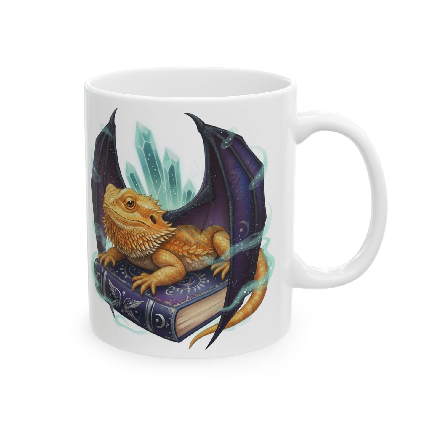 Bearded Dragon Ceramic Mug - Colorful Terrarium Art (11oz & 15oz) book reader reptile lover gift