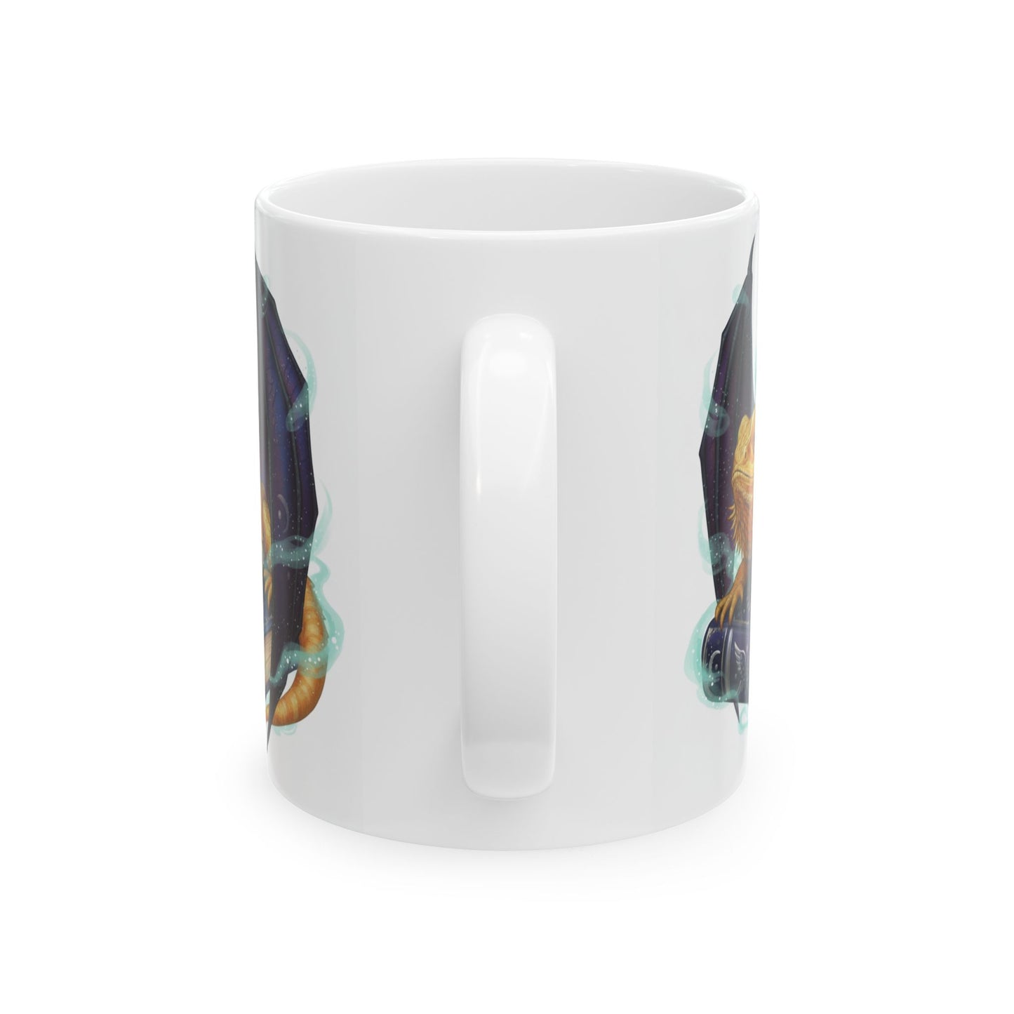 Bearded Dragon Ceramic Mug - Colorful Terrarium Art (11oz & 15oz) book reader reptile lover gift