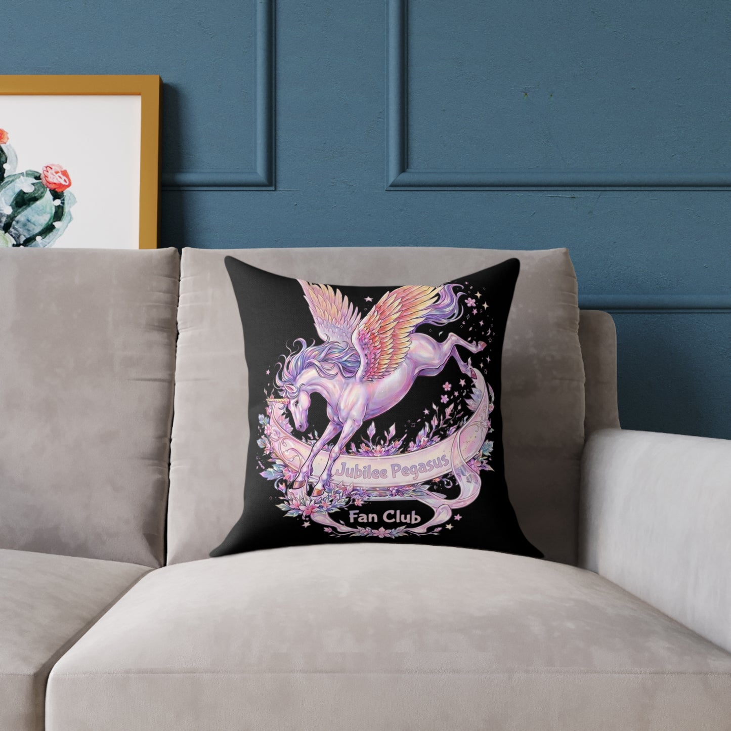Emotional Support Pegasus Pillow — Bright Rainbow Fantasy Bookish Plush Accent