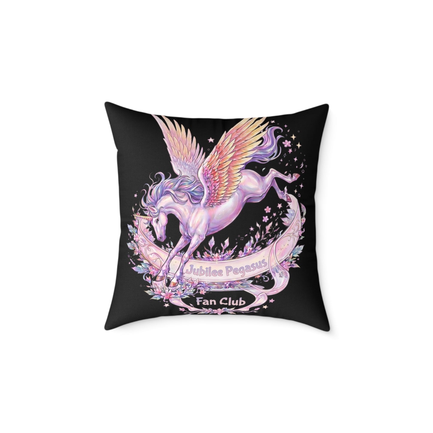 Emotional Support Pegasus Pillow — Bright Rainbow Fantasy Bookish Plush Accent