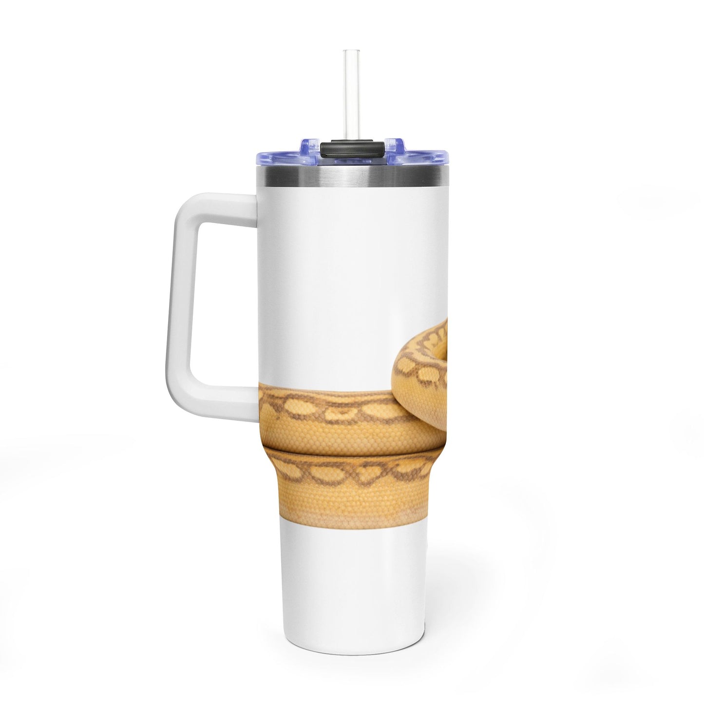 Ball Python Wrap 40oz Vacuum Tumbler — Pastel Highway Morph for Reptile Lovers Gift