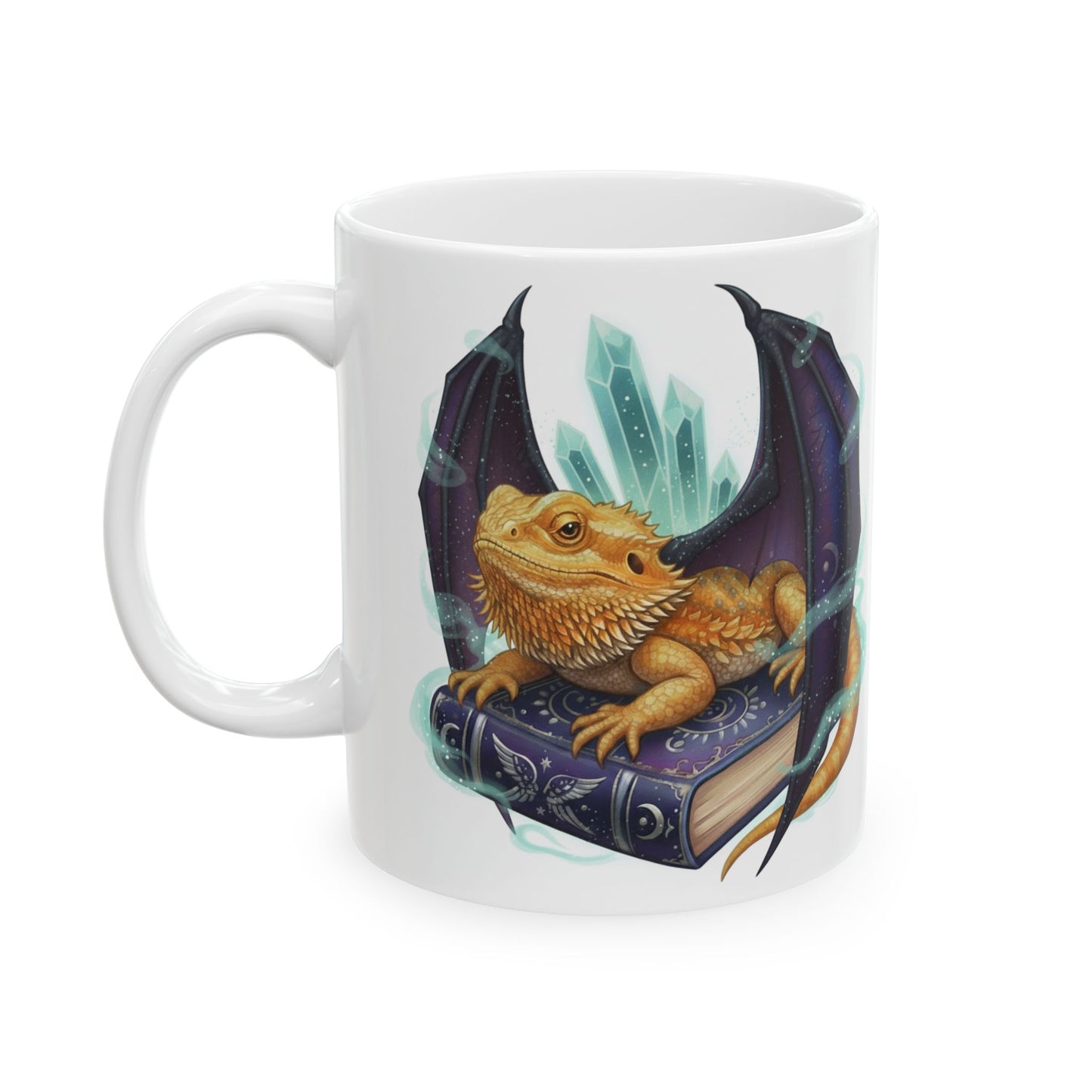 Bearded Dragon Ceramic Mug - Colorful Terrarium Art (11oz & 15oz) book reader reptile lover gift