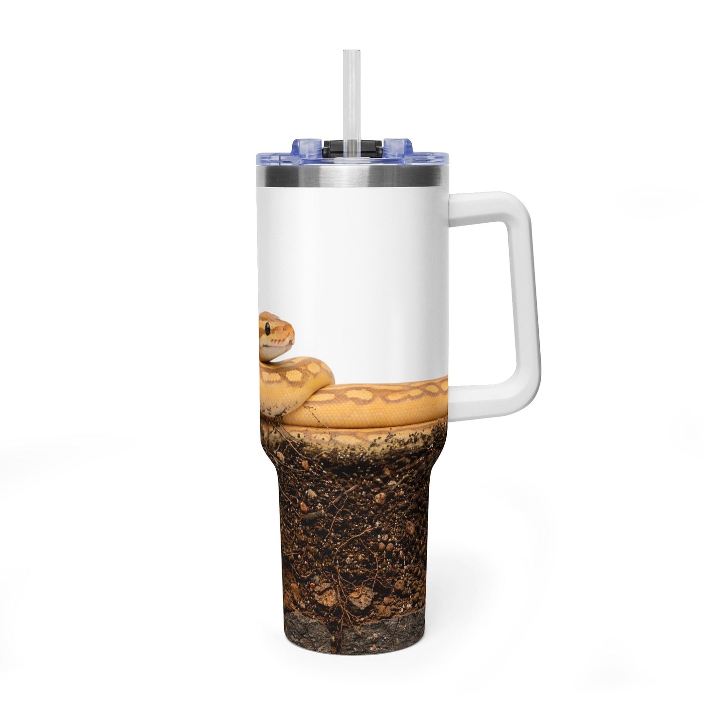 Ball Python Wrap 40oz Vacuum Tumbler — Pastel Highway Morph for Reptile Lovers Gift