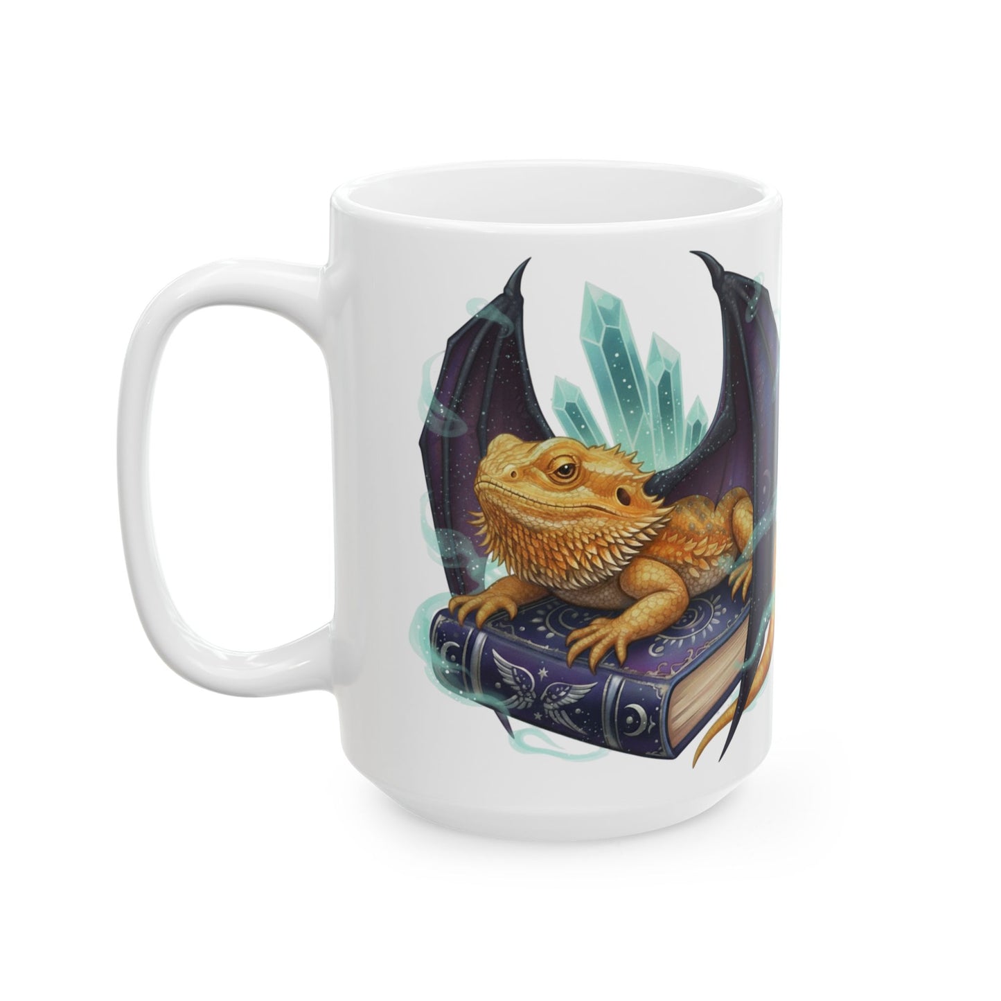 Bearded Dragon Ceramic Mug - Colorful Terrarium Art (11oz & 15oz) book reader reptile lover gift