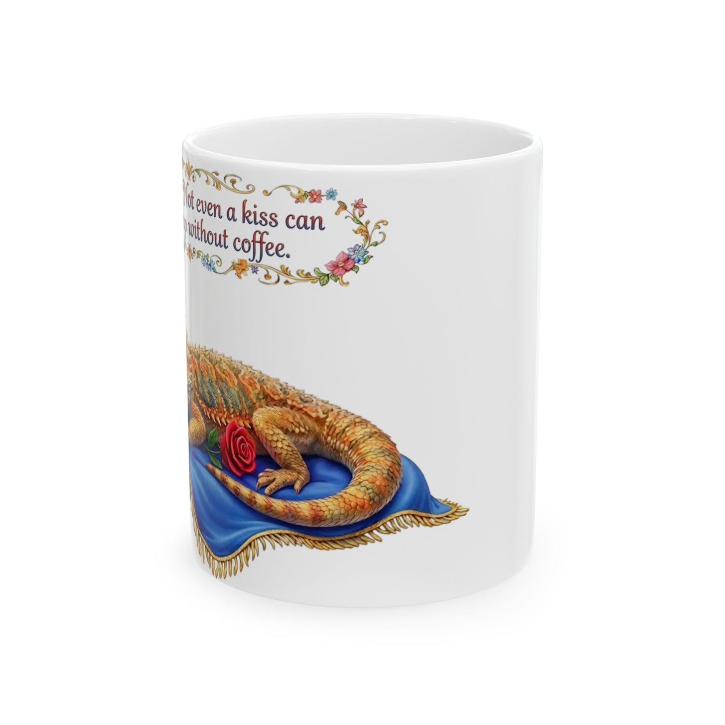 Bearded Dragon Brumation Mug — "Brumation: not even a kiss can wake me up without coffee."