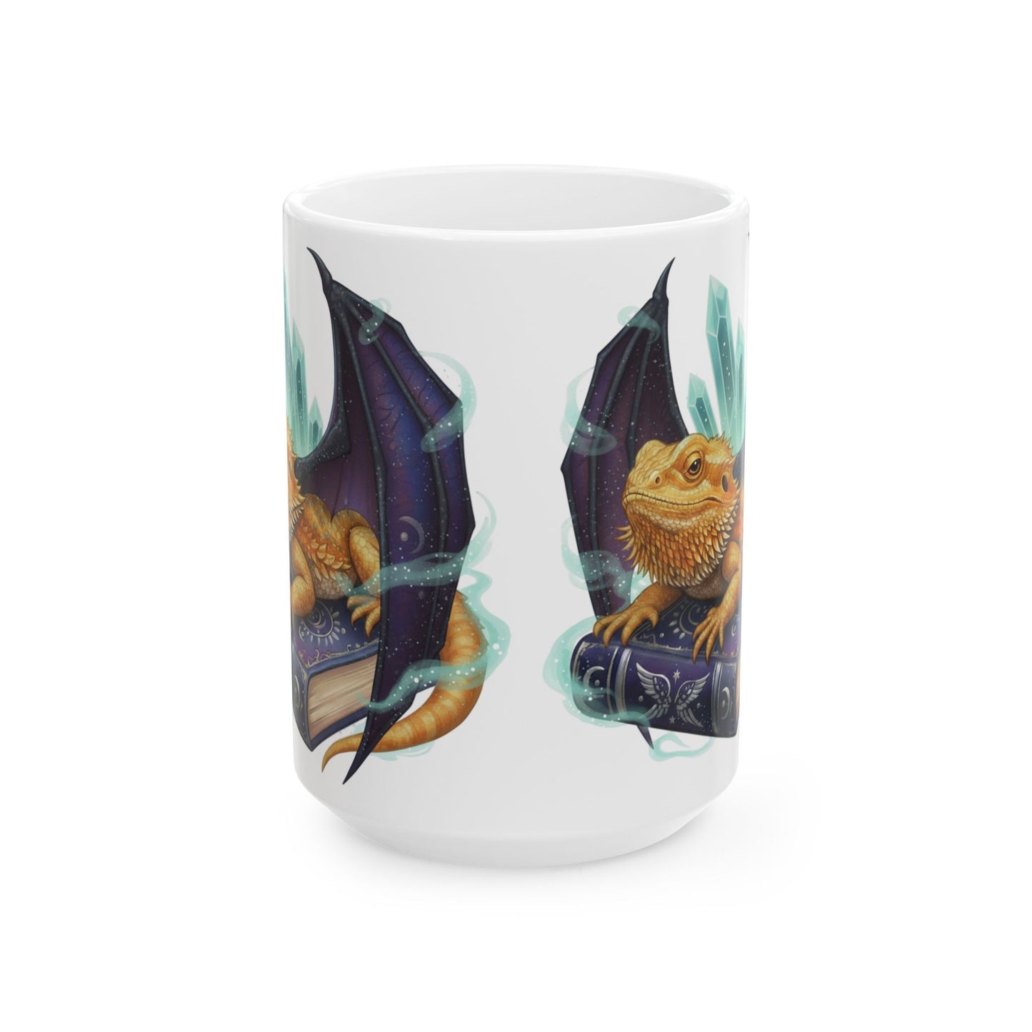 Bearded Dragon Ceramic Mug - Colorful Terrarium Art (11oz & 15oz) book reader reptile lover gift
