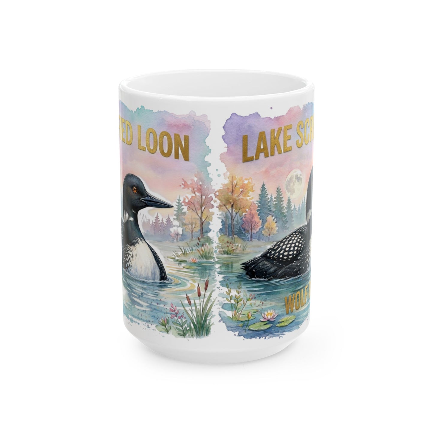 Ceramic Mug — Watercolor Loon 'Certified Loon • Wolf Bird • Lake Screamer'