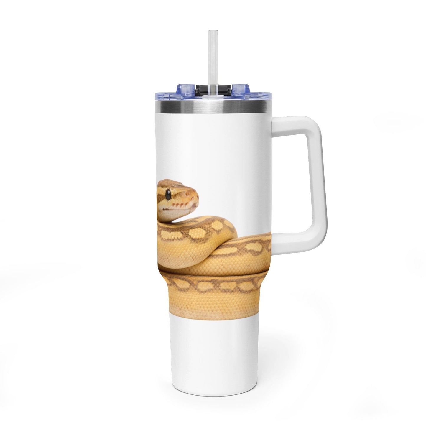 Ball Python Wrap 40oz Vacuum Tumbler — Pastel Highway Morph for Reptile Lovers Gift
