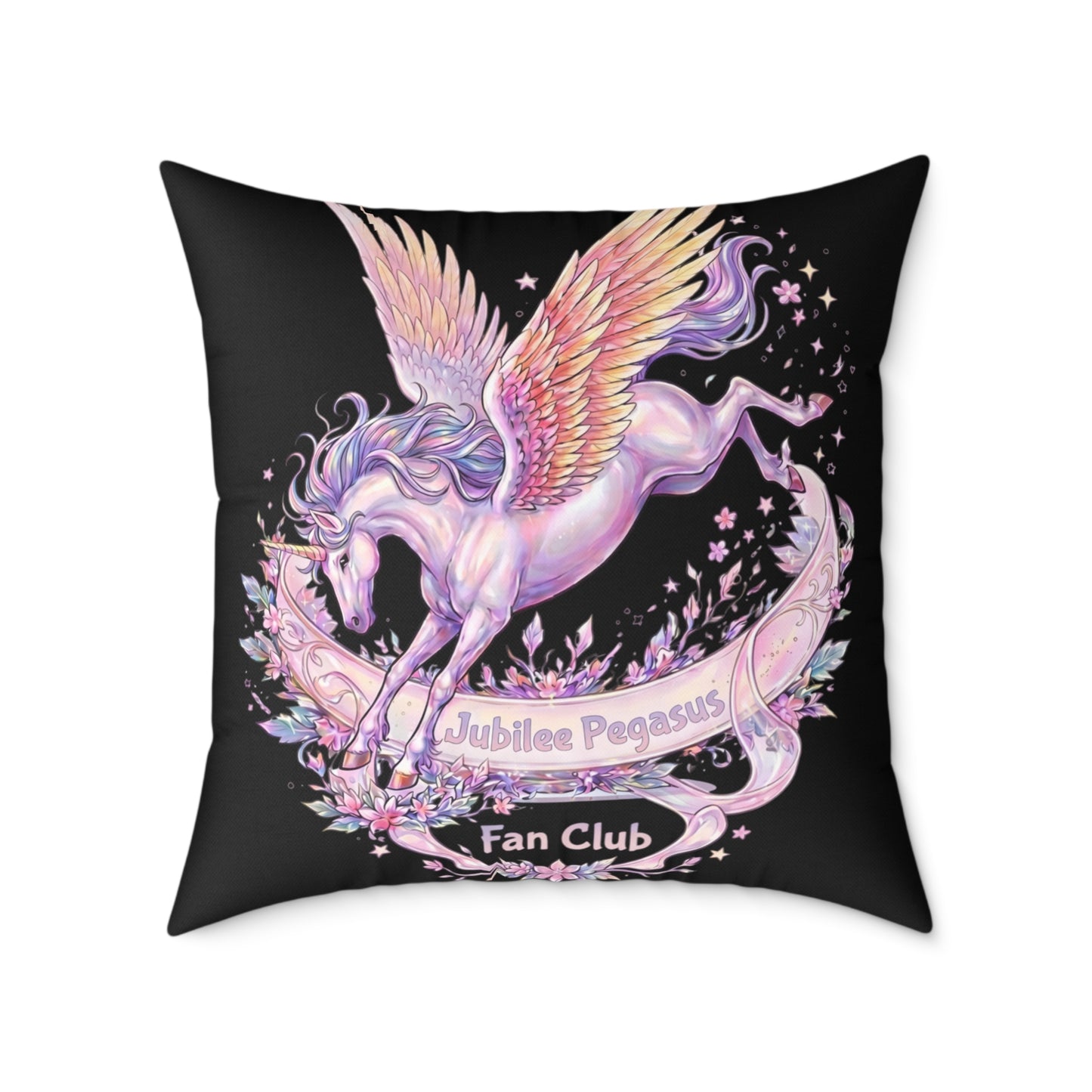 Emotional Support Pegasus Pillow — Bright Rainbow Fantasy Bookish Plush Accent